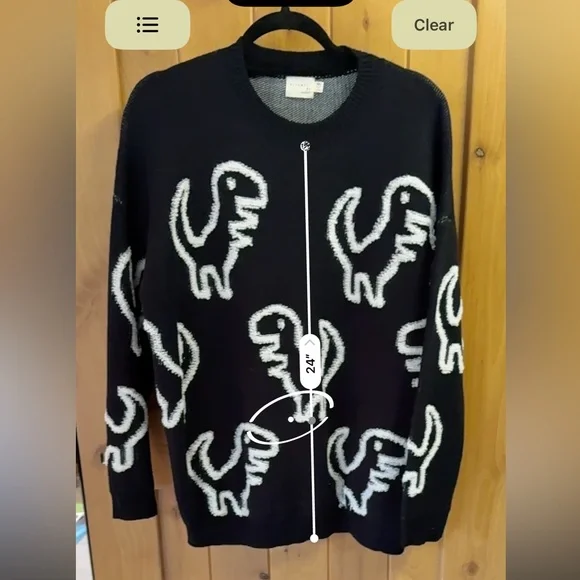 Dreamers by Debut — 3D TRex Sweater — Size M/L — NWOT - Picture 2 of 7